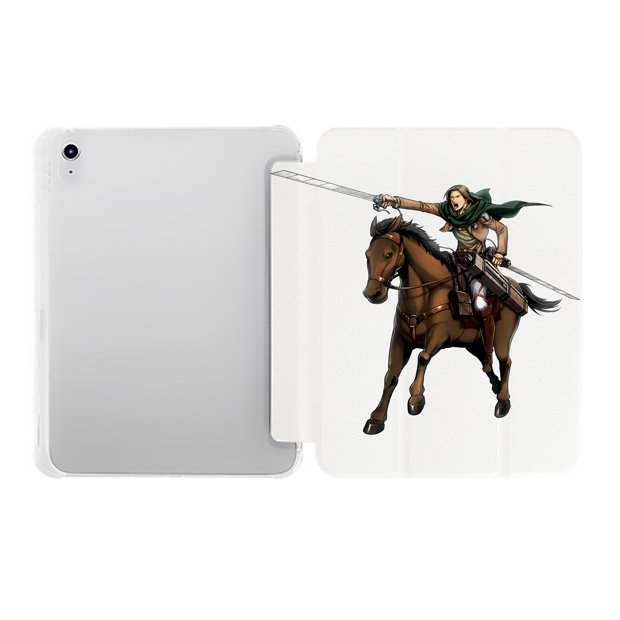 （画像用） 進撃の巨人 Attack on Titan IPad ケース ペン収納付き 三つ折りスタンド PUレザー×シリコン 対応機種9.5/10.5/10.9インチ